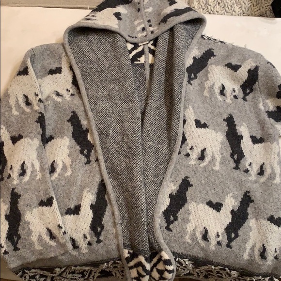 Anthropologie Llama Hooded Cardigan - Picture 7 of 8
